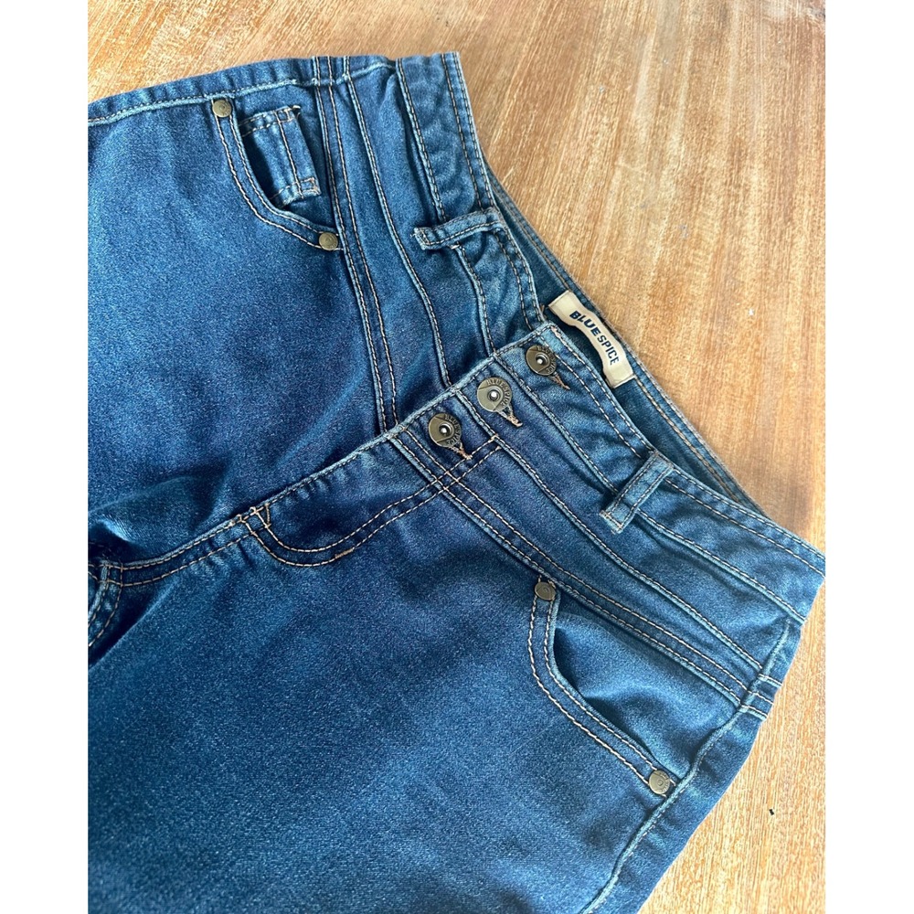 Blue Spice Womens Skinny Jeans Medium Wash Multi Button Fly Size 11 High Rise
